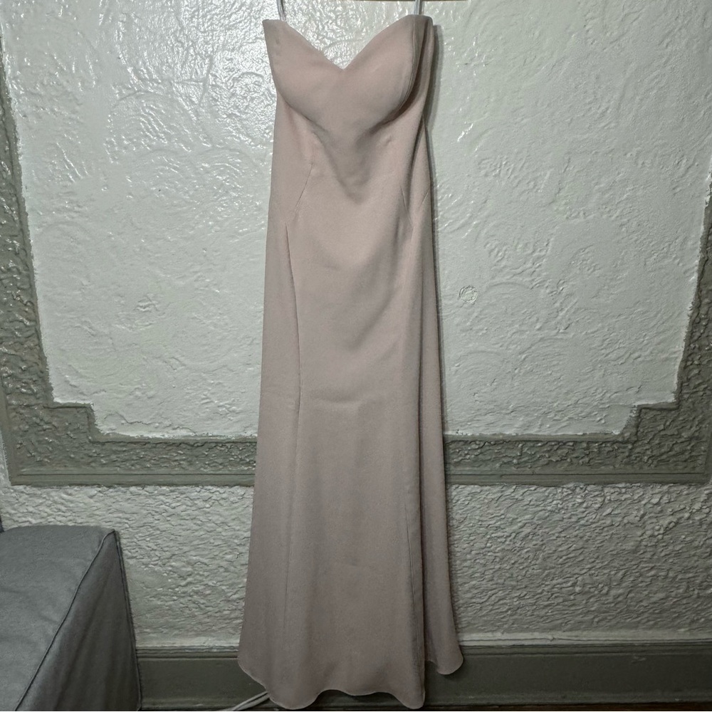 Dessy Group Strapless Bridesmaid dress Style 4515 Beige Nude Size 6 R